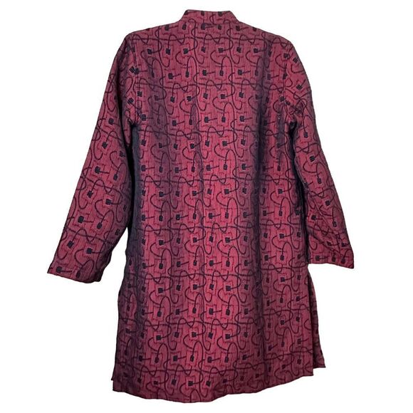 Vintage Chico's Design Red-Black Button Down Coat - Picture 12 of 12